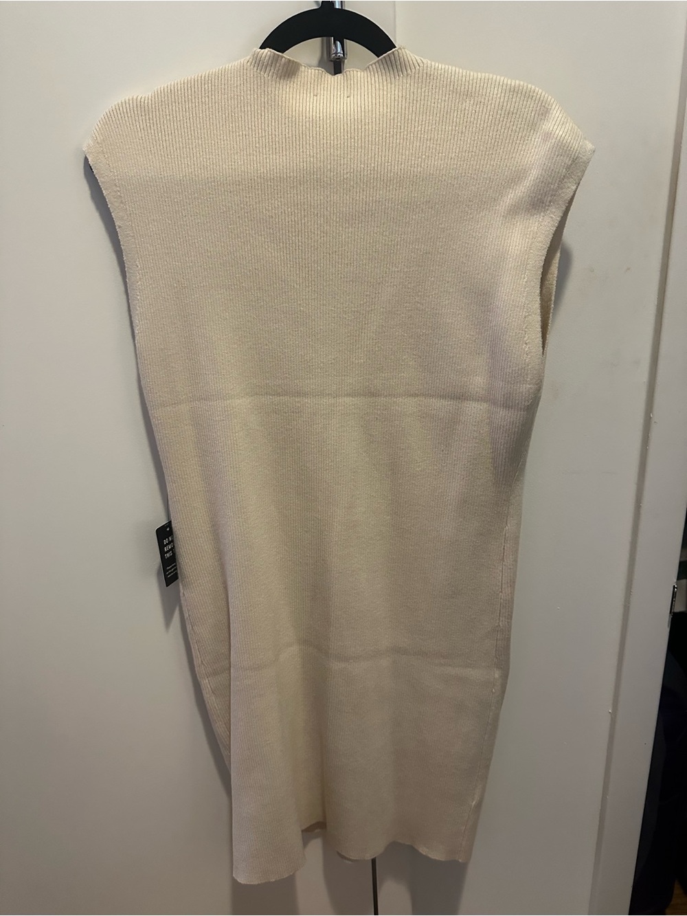 🆕 Express Cream Ribbed Knit Tank Dress - Picture 5 of 5